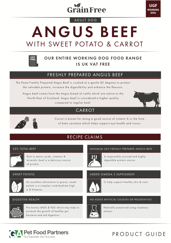 Preview of the GF Angus Beef with SP and Carrot dog food recipe guide